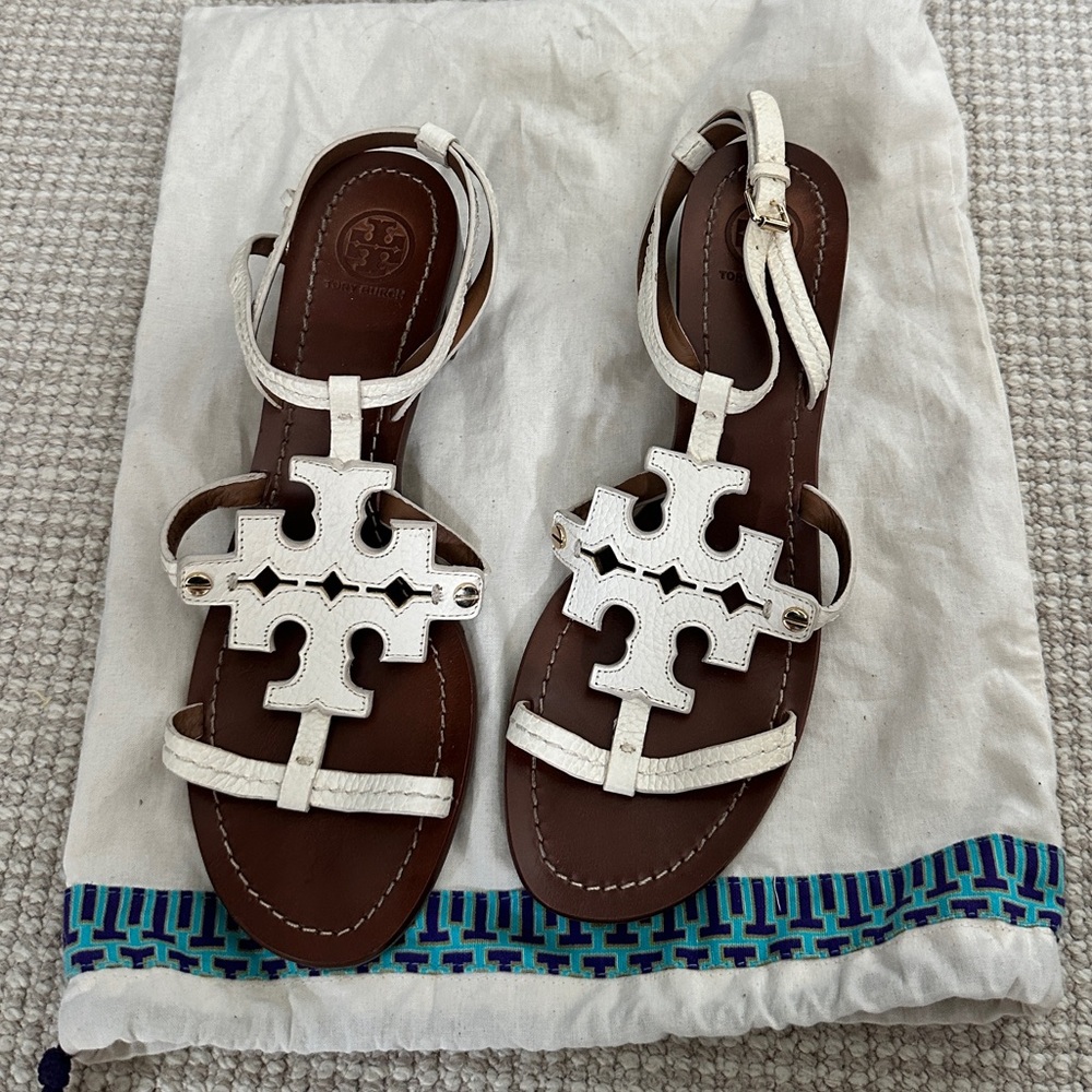 White Tory Burch Sandals - Size 8.5
